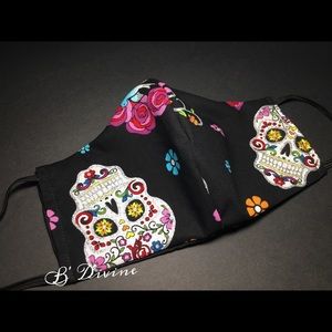 Hand Crafted Accessories - Glitter Sugar Skull Face Cover Hand Crafted Accessories - Glitter Sugar Skull Face Cover